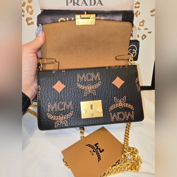 MCM Black and Tan Crossbody Bag. NWT - Picture 3 of 15